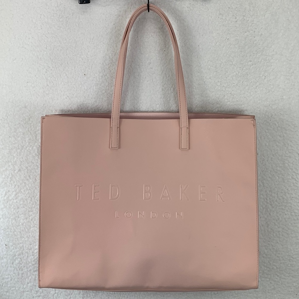 Ted Baker Women’s Large Pink‎ Icon Sukicon Tote Bag Crosshatch PVC Handbag - Picture 2 of 14